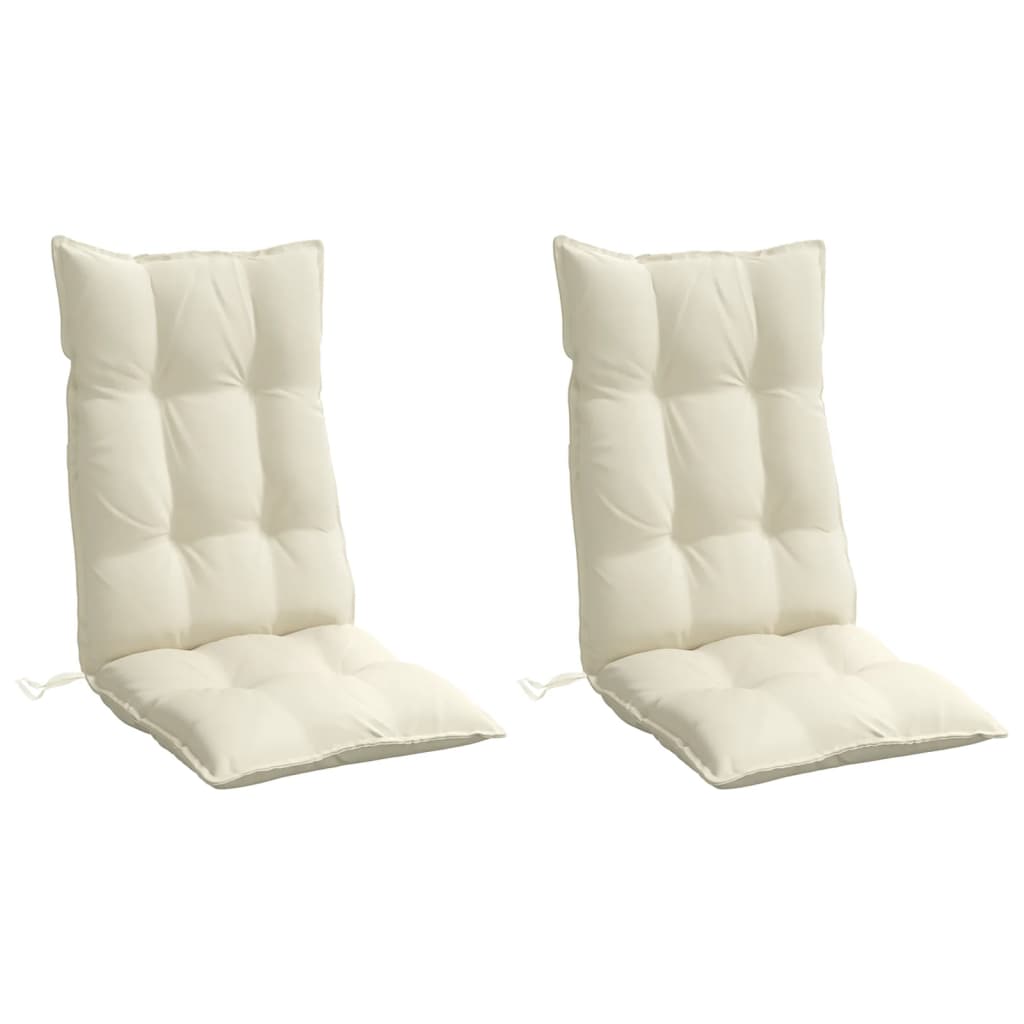 Vidaxl chair cushions 2 st high back oxford fabric crème -colored