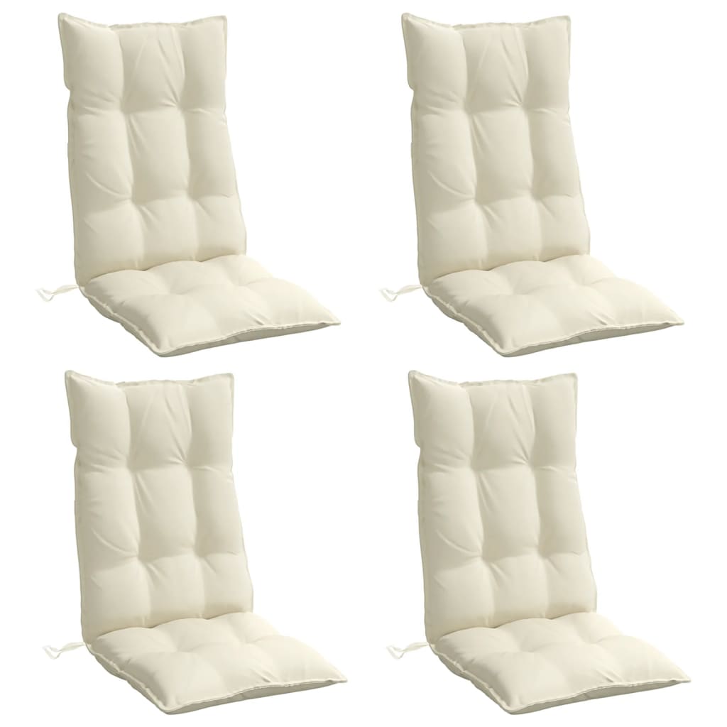 VidaXL chair cushions 4 st high back oxford fabric crème -colored