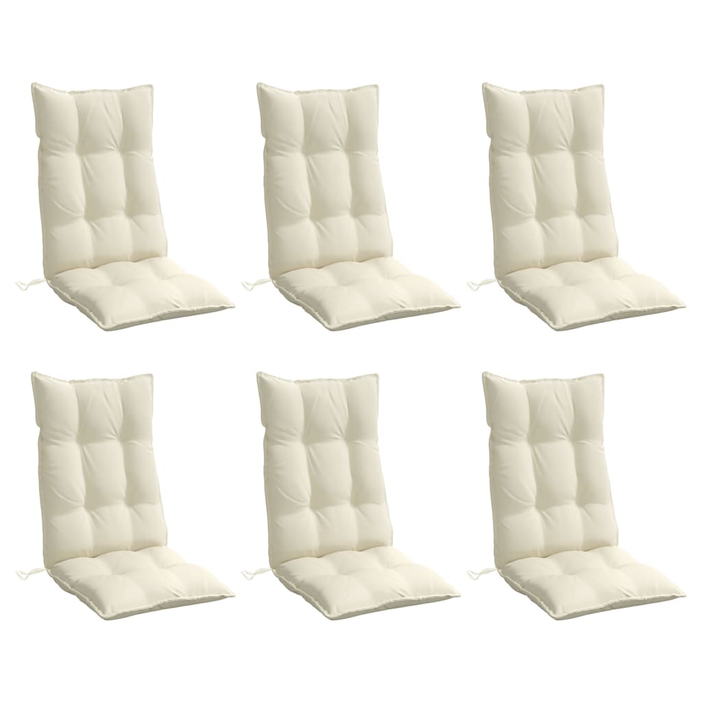 VidaXL chair cushions 6 st high back oxford fabric crème colored