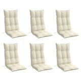 VidaXL chair cushions 6 st high back oxford fabric crème colored