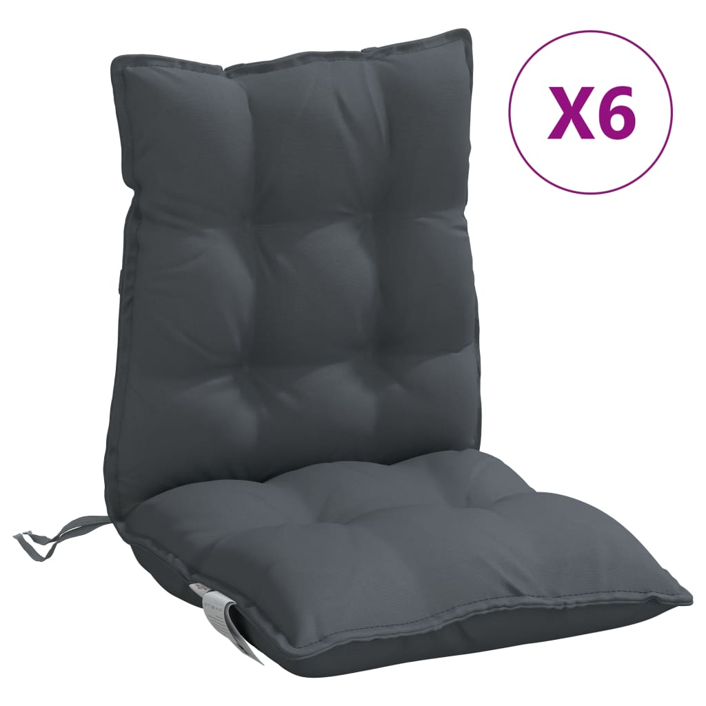 Vidaxl Chair cushions 6 pcs low back Oxford fabric anthracite -colored