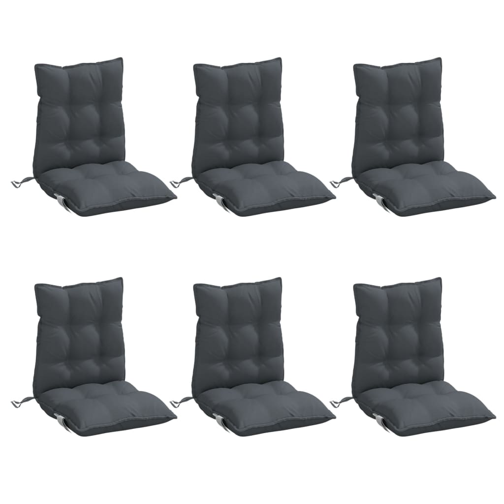 Vidaxl Chair cushions 6 pcs low back Oxford fabric anthracite -colored
