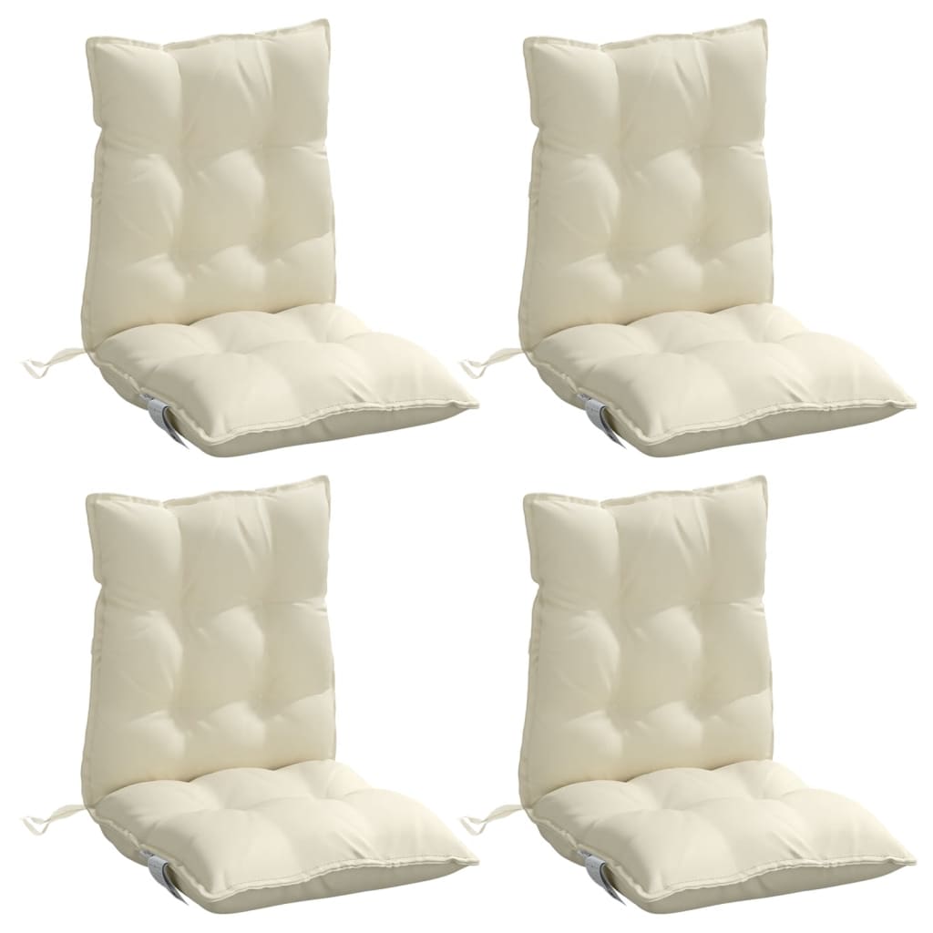 Blazine za stol vidaxl 4 pcs nizka hrbtna stran oxford tkanina crème -barva