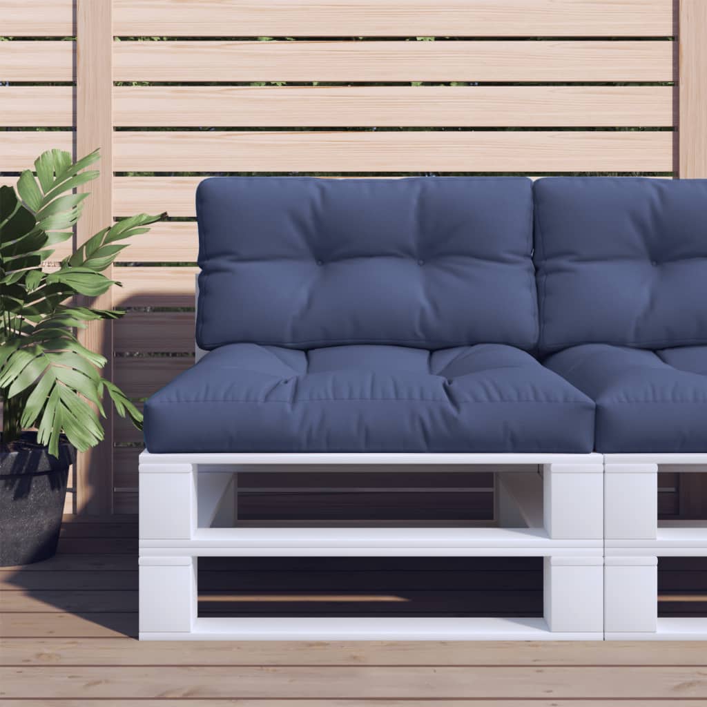 Vidaxl palety polštář 80x40x12 cm tkanina mořská modrá