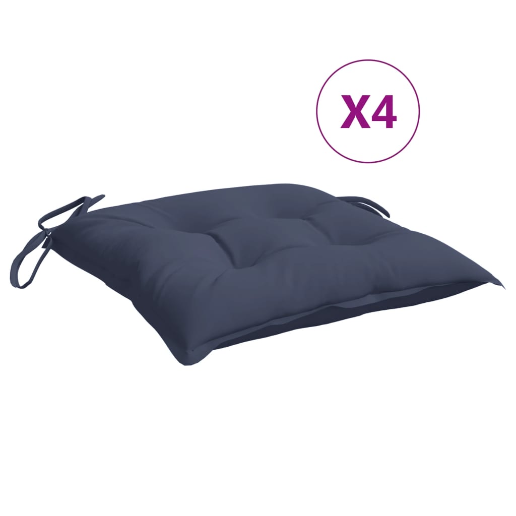 Cuscini per sedia Vidaxx 4 pezzi 50x50x7 cm tessuto oxford blu navy