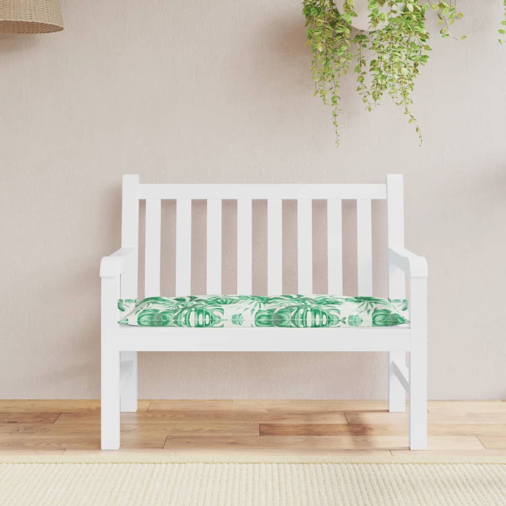 Vidaxl Garden bench cushion 100x50x7 cm Oxford fabric leaf pattern