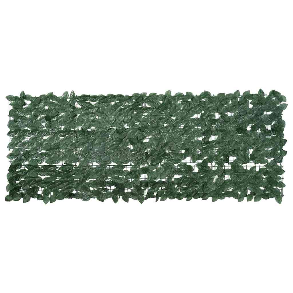 Écran de balcon Vidaxl avec feuilles vert foncé 200x75 cm