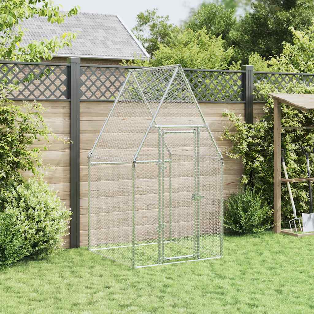 Vidaxl Chicken Coop 100x100x190 cm galvanisert stål sølvfarget