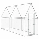 Vidaxl Chicken Coop 400x100x190 cm galvanisert stål sølvfarget