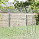 Vidaxl Chicken Coop 400x100x190 cm galvanisert stål sølvfarget