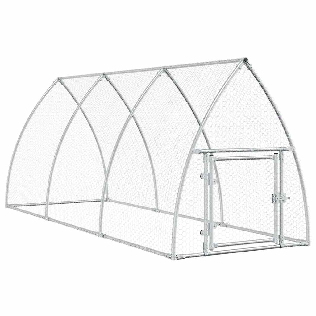 Vidaxl Chicken Coop 300x105x120 cm galvanisert stål sølvfarget