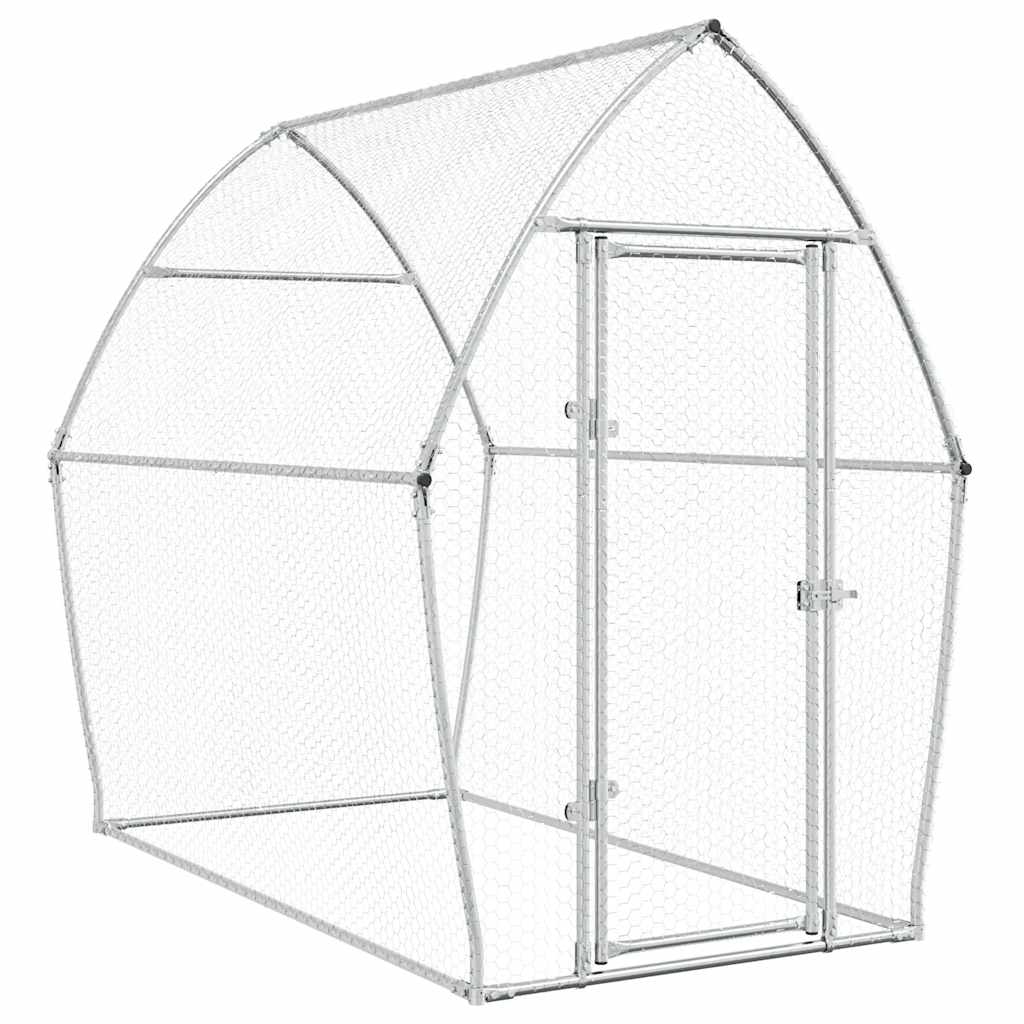 Vidaxl Chicken Coop 200x105x182 cm galvanisert stål sølvfarget