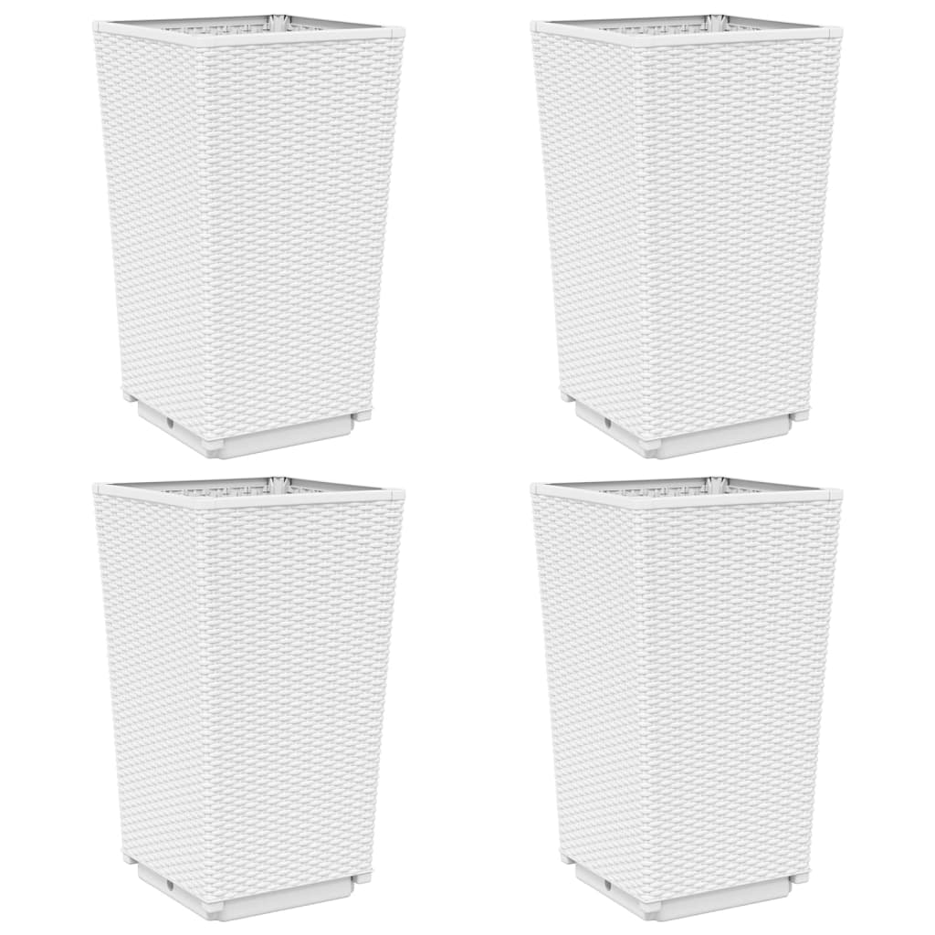 Vidaxl Planters 4 b 32.5x32.5x57 cm Polyprope wäiss