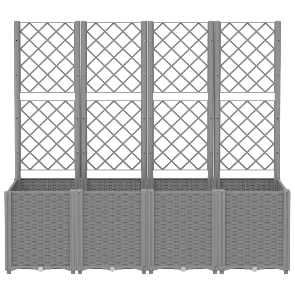 Plannet Vidaxl con listones de 160x40x140 cm Polypropene Gray Light