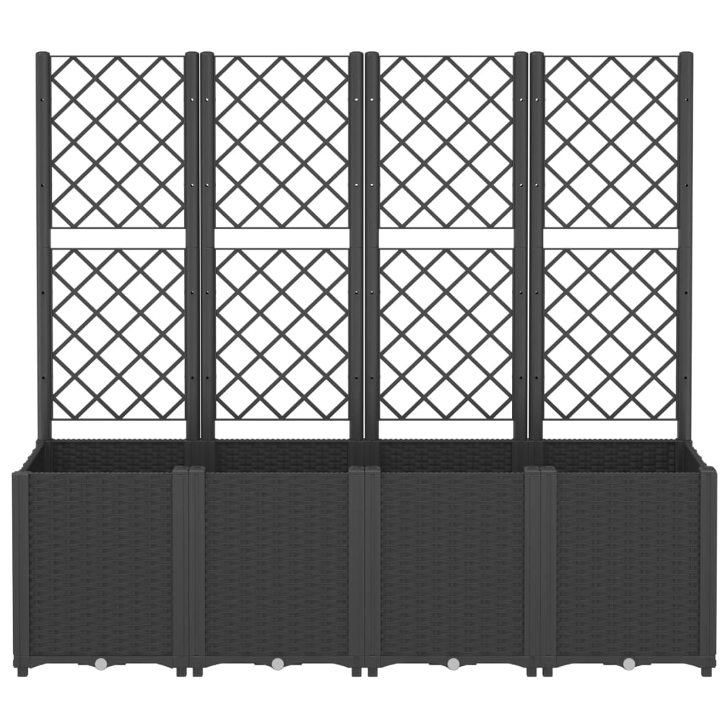 Vidaxl Planning Box med lameller 160x40x140 cm polypropen sort
