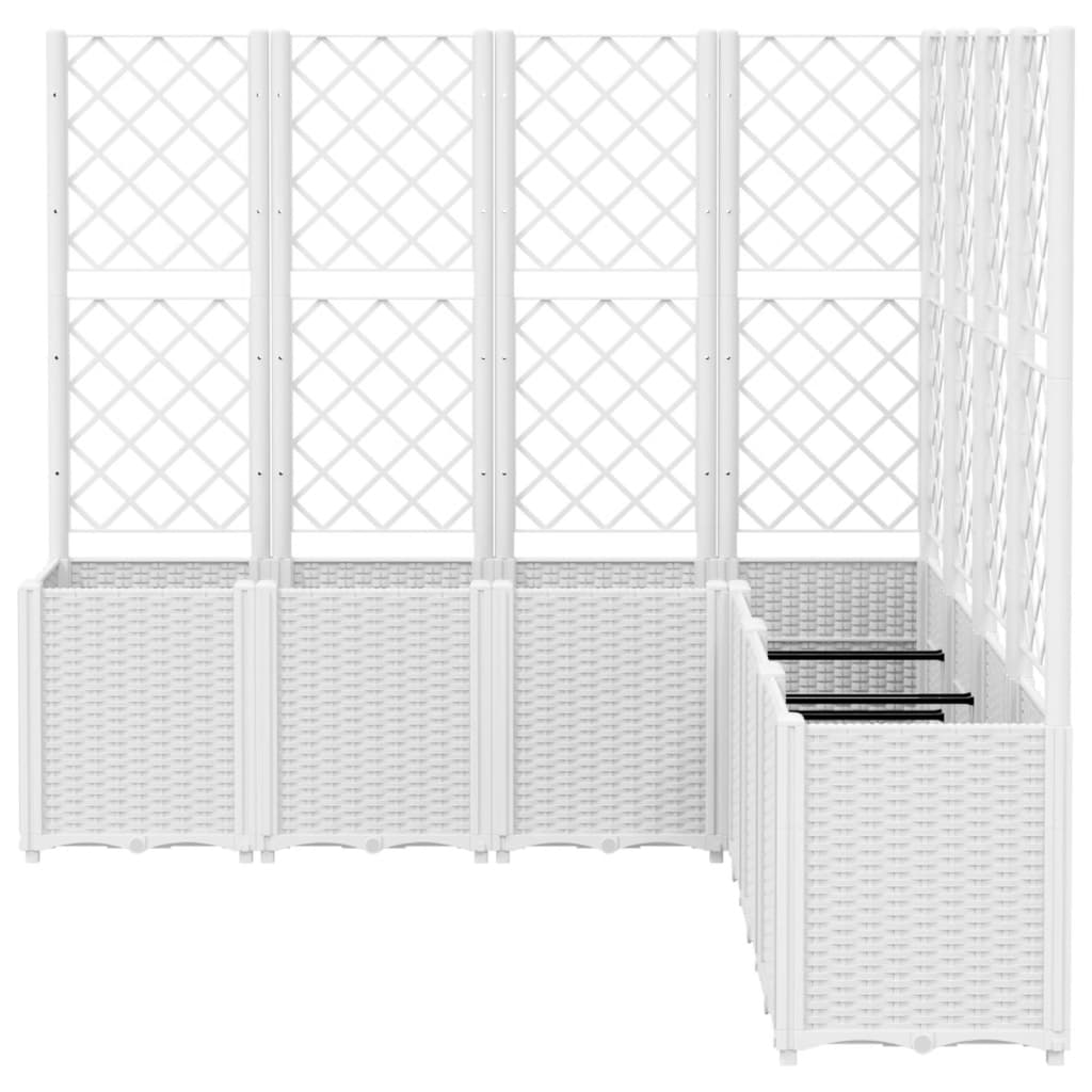 Plantera Vidaxl con Latwerk 160x160x140 cm Polypropene White