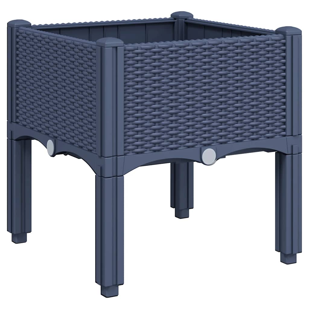 Vidaxl Planning box with legs 40x40x42 cm Polypropene blue gray