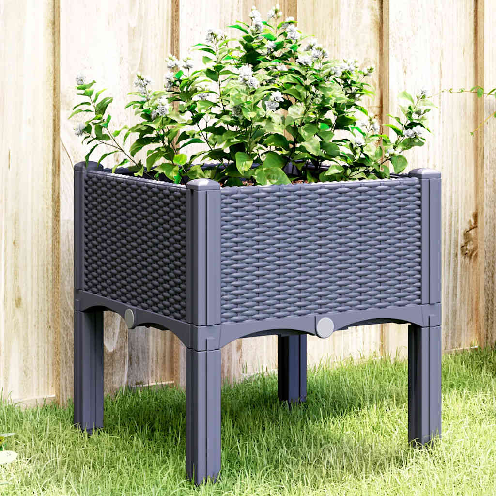 Vidaxl Planning box with legs 40x40x42 cm Polypropene blue gray
