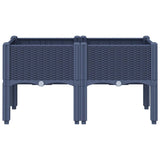Vidaxl plantenbak met poten 80x40x42 cm polypropeen blauwgrijs