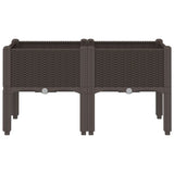 Vidaxl plantenbak met poten 80x40x42 cm polypropeen bruin