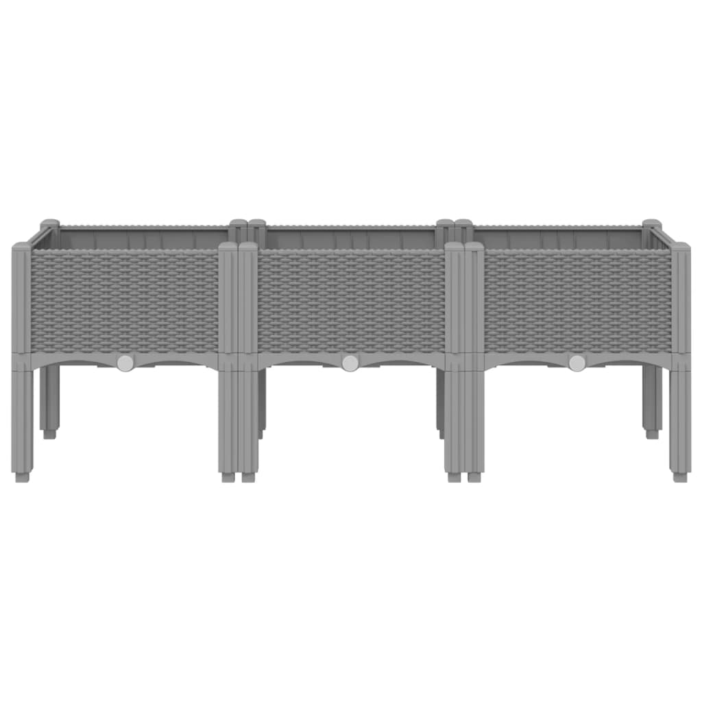 VIDAXL -Pflanzer mit Beinen 120 x 40 x 42 cm Polypropen hellgrau