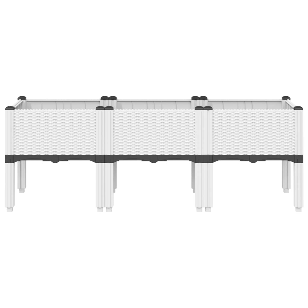 VIDAXL -Pflanzer mit Beinen 120 x 40 x 42 cm Polypropen weiß