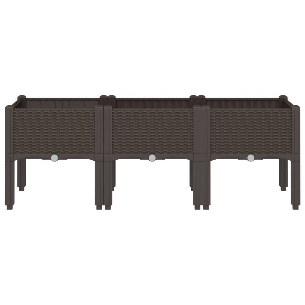 VidaXL Planter with legs 120x40x42 cm Polypropene brown