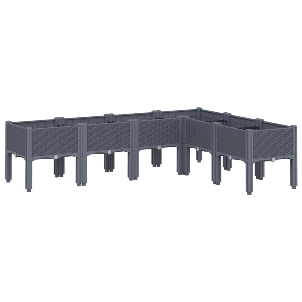 VidaXL Planter with legs 160x120x42 cm Polypropene gray