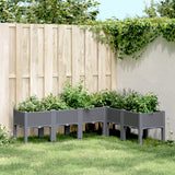 VidaXL Planter with legs 160x120x42 cm Polypropene gray