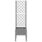Vidaxl plantenbak met latwerk 40x40x142 cm polypropeen lichtgrijs