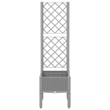 VidaXL Planter with slat work 40x40x142 cm Polypropene light gray