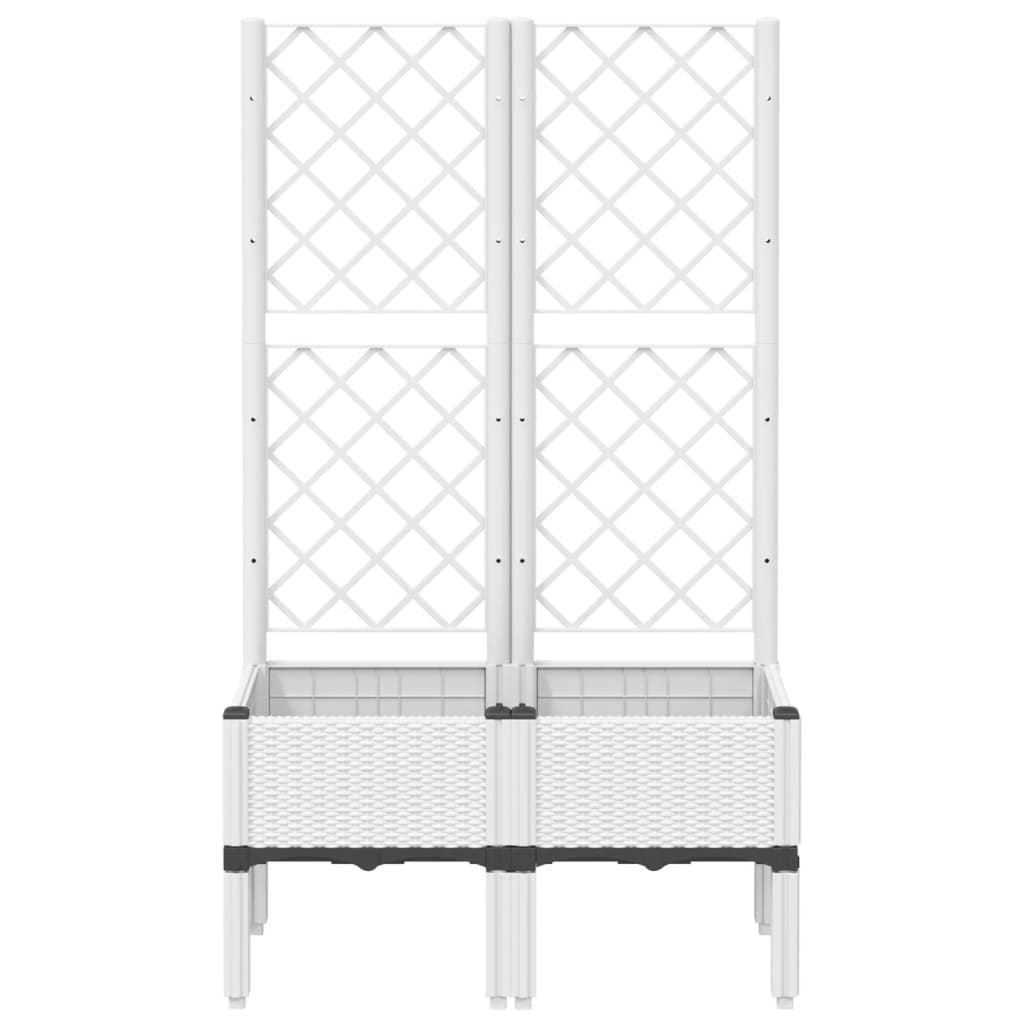 Vidaxl Plannet med latwerk 80x40x142 cm polypropene hvit