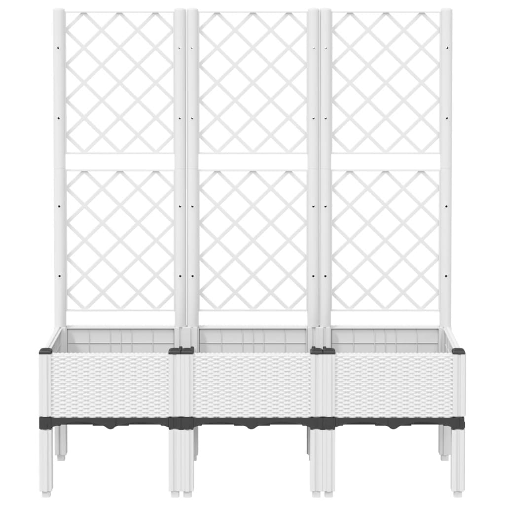 VidaXL Plannet with Latwerk 120x40x142 cm Polypropene white