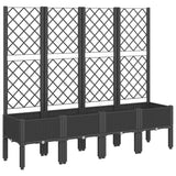 Vidaxl Plannet med latwerk 160x40x142 cm polypropen svart