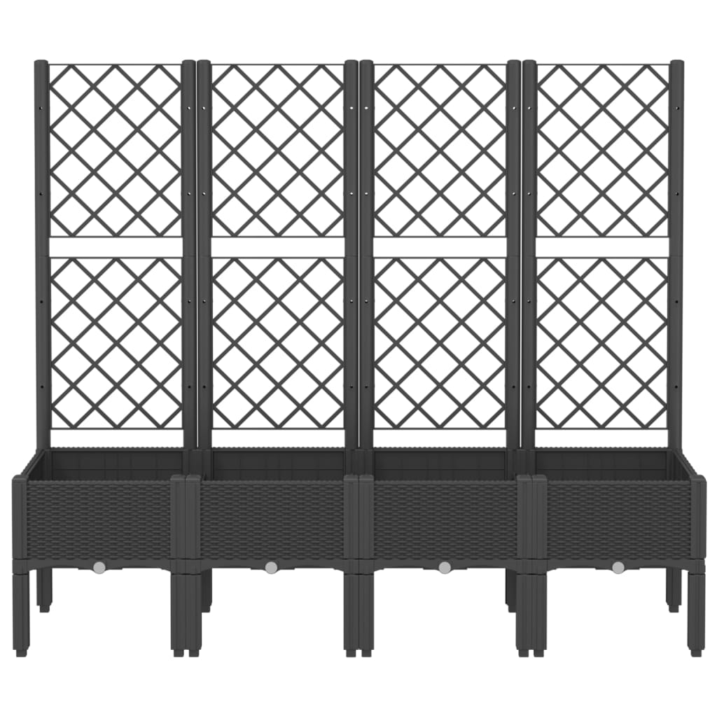 Vidaxl Plannet med latwerk 160x40x142 cm polypropen svart