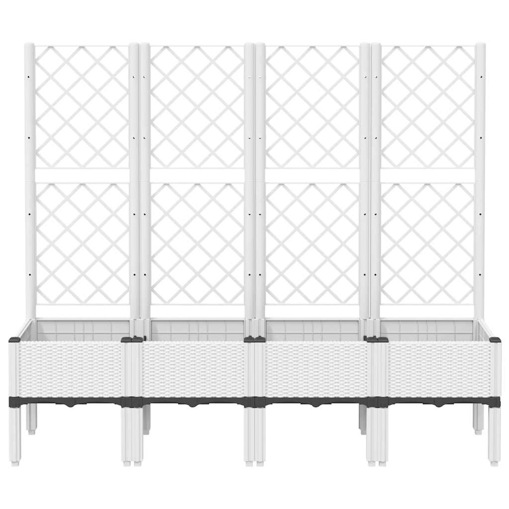 Vidaxl Plannet med lameller 160x40x142 cm polypropene hvitt