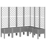 VidaXL Planter with slat work 160x120x142 cm Polypropene light gray