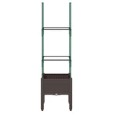 Vidaxl Planungskëscht mat Slat Aarbecht 40x4xx142.5 cm Polyprope brong