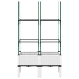 VidaXL Planter with Latwerk 80x40x142.5 cm Polypropene white