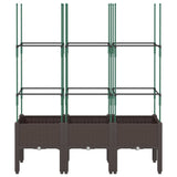 VIDAXL -Pflanzer mit Slatarbeit 120x40x142.5 cm Polypropenbraun