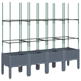 VidaXL Planter with Latwerk 160x40x142.5 cm Polypropene gray