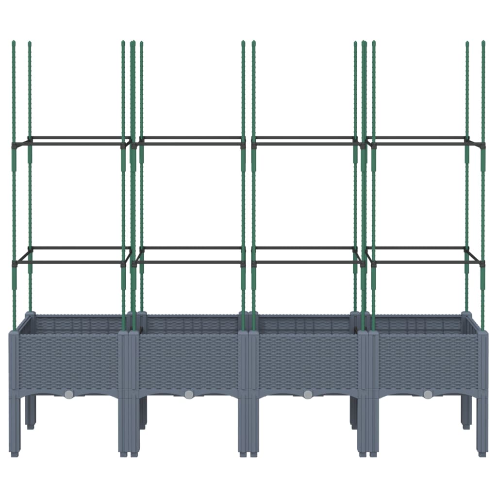 VidaXL Planter with Latwerk 160x40x142.5 cm Polypropene gray