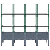 VidaXL Planter with Latwerk 160x40x142.5 cm Polypropene gray