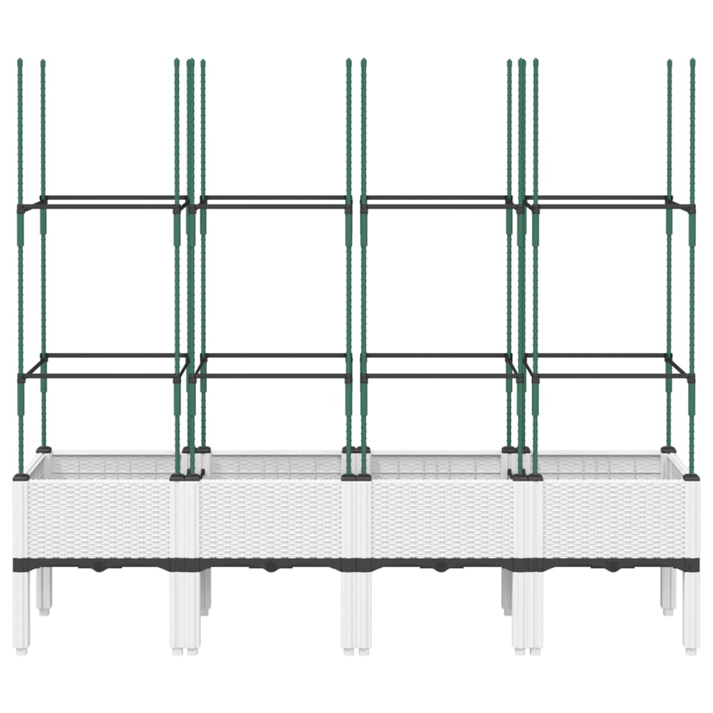 VIDAXL -Pflanzer mit Latwerk 160 x 40 x 142,5 cm Polypropen weiß