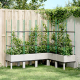 VidaXL Planter with Latwerk 160x120x142.5 cm Polypropene white