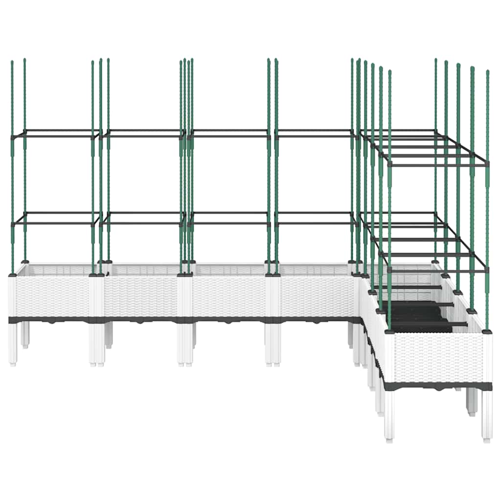 Vidaxl fioriera con latwerk 200x160x142.5 cm Polypropene White