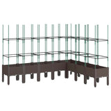 Vidaxl Planning box with slat work 200x160x142.5 cm Polypropene brown