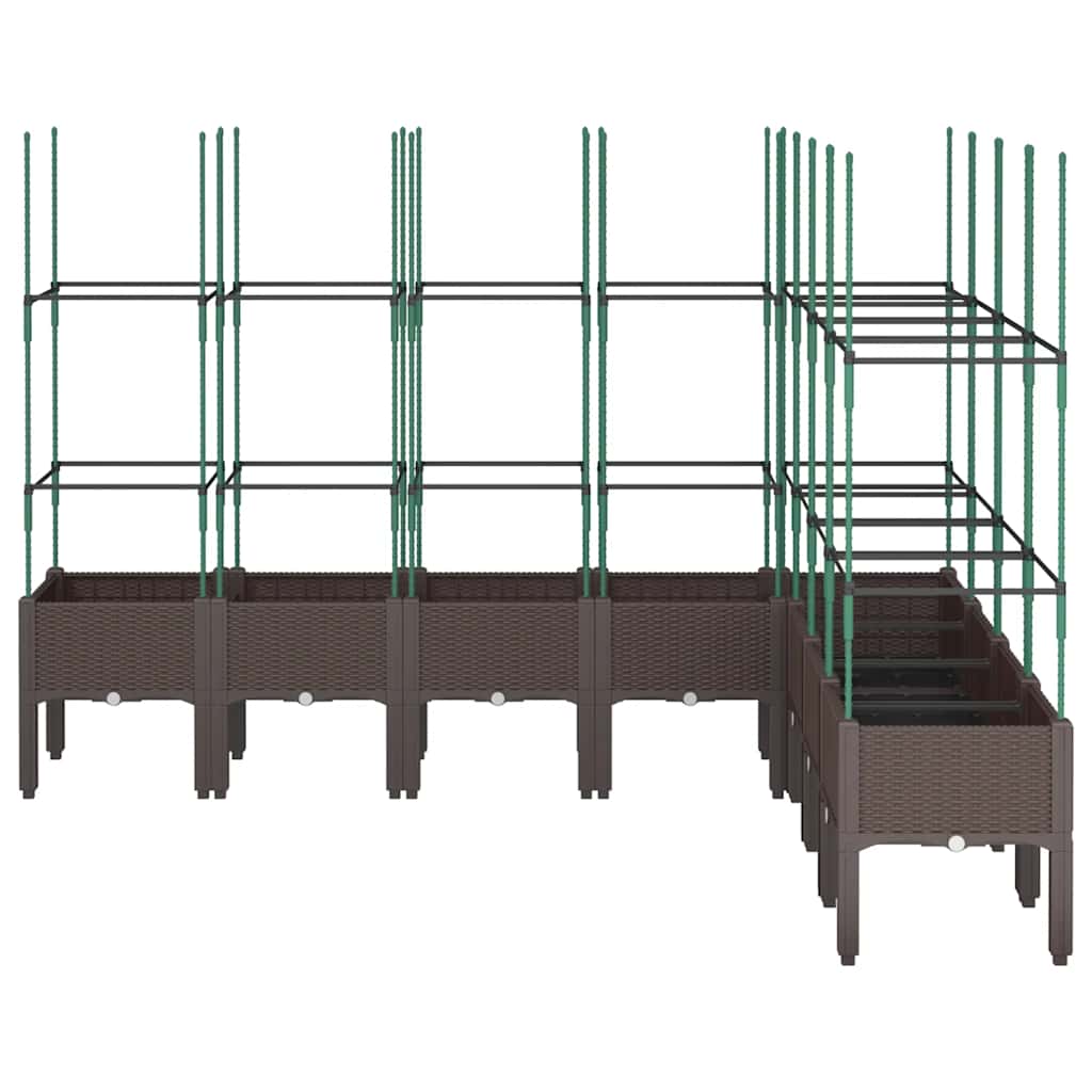 Vidaxl Planning box with slat work 200x160x142.5 cm Polypropene brown