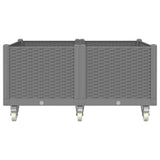 VidaXL Planter with wheels 100x80x54 cm Polypropene light gray