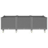 VidaXL Planter with wheels 150x80x54 cm Polypropene light gray